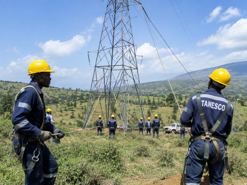 Powerline construction crew